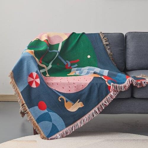 Nordic Cat Party Throw Blanket Multifunction Creative Decorative Slipcover Cobertor Sofa Bed Travel Blankets Blankets For Beds