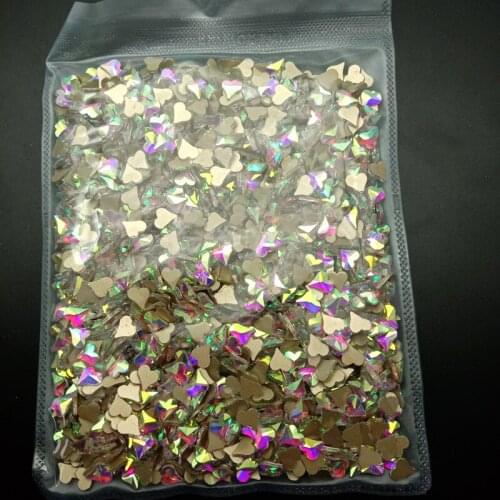 1440pcs/Bag 1440pcs Nail art rhinestone flat Heart 3*5*6mm Glass Crystal Stone Shiny 3D Trendy nail DIY Decoration Accessories