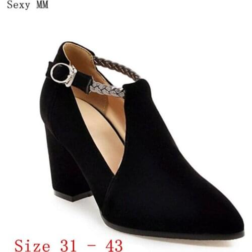High Heels Women Pumps Stiletto Mary Janes Shoes Woman Party Wedding High Heel Shoes Kitten Heels Small Plus Size 31 - 47