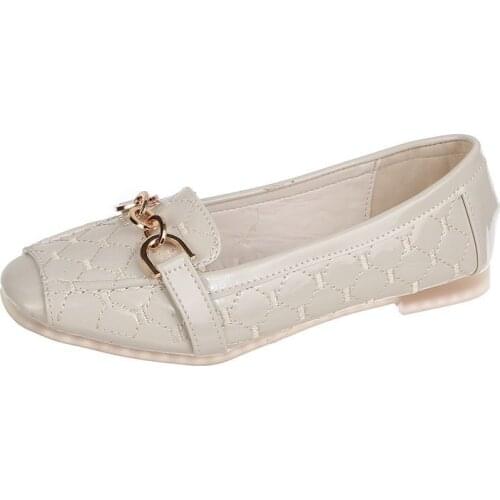 Womens Shoes 2021 New Gentle Shallow Mouth Square Toe Soft Sole Flat Heel Shoes