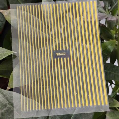 3D Stickers for Nails Golden Geometry Line Design Nails Art Decoration Fashion Manicure Stickers Sliders Nail Foil Accessories