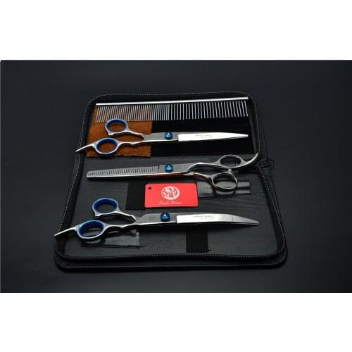 4Pcs Suit 6'' 17.5cm 4 Colors Professional Hair Hairdressing Scissors Comb + Cutting Shears +Thinning + Down Curved Shears Z3001