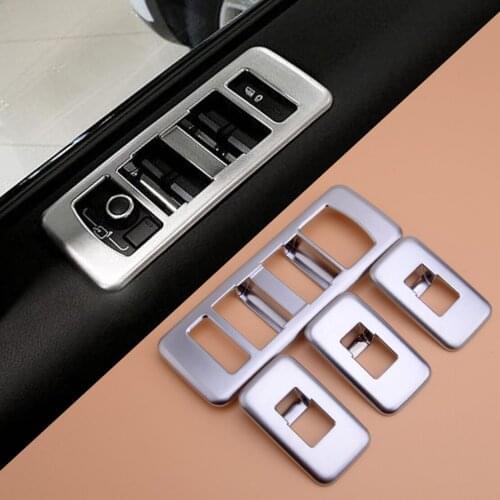 4 Pcs Silver Chrome ABS Window Lift Switch Frame Cover Fit for Land Rover Range Rover Sport 2014 2015 2016 2017