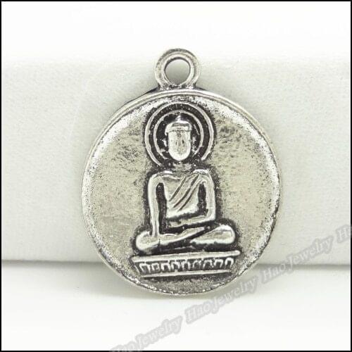 40 pcs Vintage Charms Buddha Pendant Antique silver Fit Bracelets Necklace DIY Metal Jewelry Making