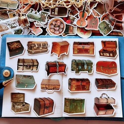 99PCS Vintage Suitcase Stickers DIY scrapbooking junk journal base collage mobile computer diary happy plan decoration stickers