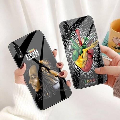 Lion Reggae Bob Marley Phone Case Tempered Glass For Huawei P30 P20 P10 lite honor 7A 8X 9 10 mate 20 Pro