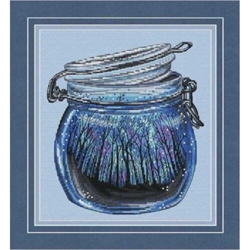 Black Forest in a Jar patterns Counted Cross Stitch 11CT 14CT 18CT DIY Chinese Cross Stitch Kits Embroidery Needlework Sets