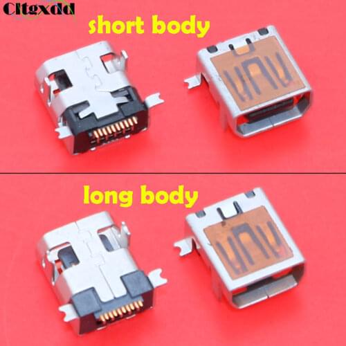 Cltgxdd 1pcs Female Mini USB Type B 10 Pin SMT SMD DIP Mount Jack Connector , V3 port for mobile phone etc,long / short body