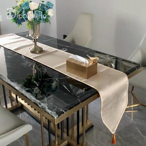 Diphylleia Gold Table Runner Home Party Dinner Tablecloth Cover Waterproof Fabric Modern Luxury Jacquard Anti Slip Artistic