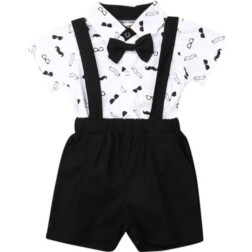 Citgeett Summer Baby Boy Wedding Formal Party Bow Tie Suit Outfit 0-24m Baby Boys Gentleman Set Clothing