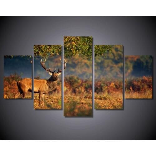 HD Printed big deer under tree Group Painting Canvas Print room decor print poster picture canvas Free shipping