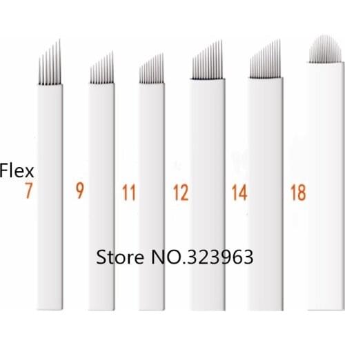 50pcs Microblading Tattoo Needles 12 pins 0.25mm for Microblading Embroidery Pen Pernement Makeup Eyebrow Tattoo Supplies