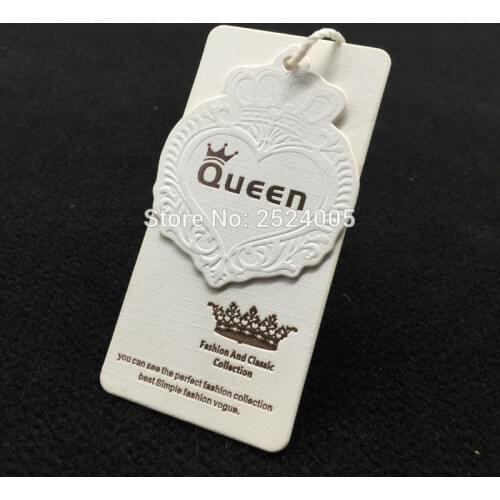 Customized clothing shape cutting tag/silver stamping embossed tags/garment paper tag printing/clothing label/1000 pcs a lot