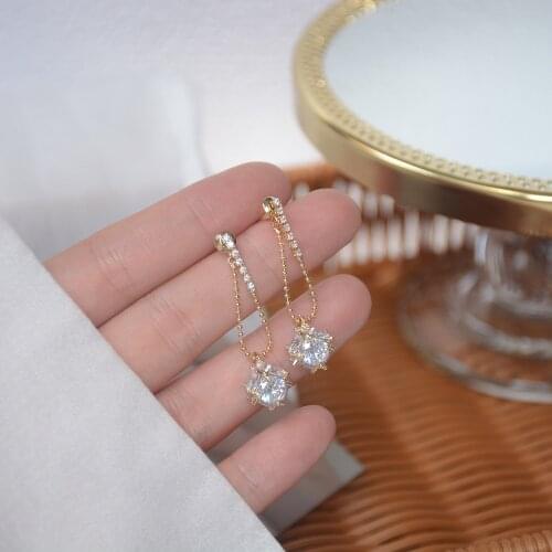 Ins Hot Sale 14K Real Gold Bead Stud Earrings for Women 925 Silver Needle Zircon Earrings