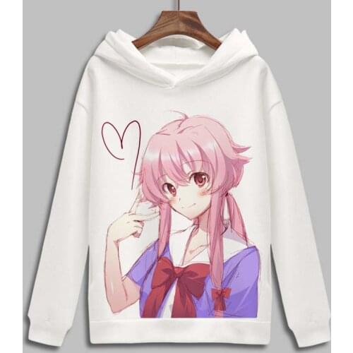 Future Diary Cosplay Hoodie Gasai Yuno Amano Yukiteru 3D Print Harajuku Fleece Sweatshirt Hoodies Pullover Top Costume Hoody