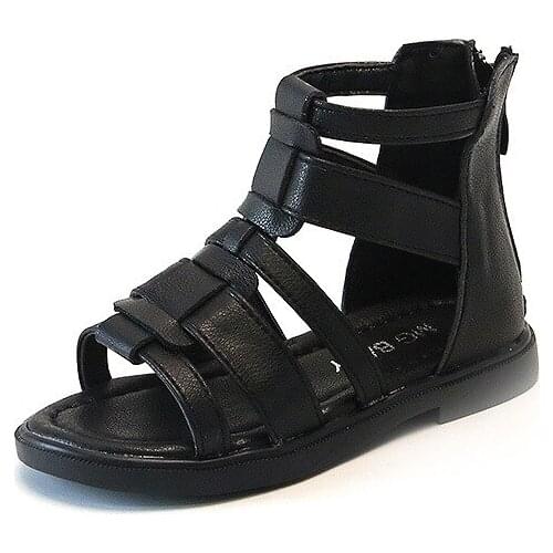 Baby Girl Gladiator 2021 Summer Western Style Soft Sole Princess Shoes Back Zipper Flat Girl Shoes Chic Fashion for Party Hot