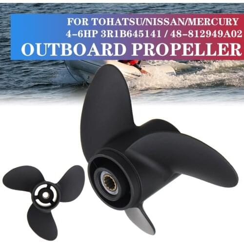 3R1B645141 / 48-812949A02 7.8 x 7 Boat Propeller For Tohatsu Nissan Mercury 4-6HP Aluminum Alloy Marine Outboard Propeller