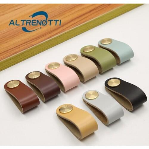Furniture Drawer Leather Handle Nordic Simple Wardrobe Cupboard Kitchen Colorful Knob Single Hole Cabinet Door Pull Hardware