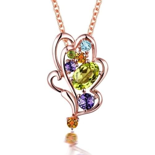 MENGYI Fashion Exquisite Irregular Pendant Necklace Color Zircon Women Necklace Multiple Options Party Jewelry Gifts