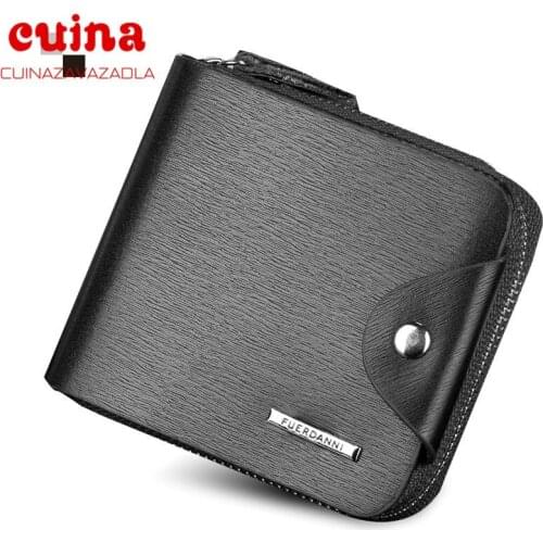Fashion Vintage Men Leather Wallet Short Slim Male Purses Money Credit Card Holders Men Wallet Money Bag
