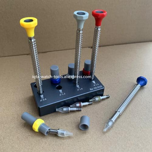 Set of 4 Watch Hand Install Setting Tools Dual Sided with Replaceable Tips Pusher Fitting Set Kit