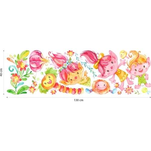 UVB00591 kids bedroom wall decoration wall stickers baby nursery room bed goblins Caterpillar flowers