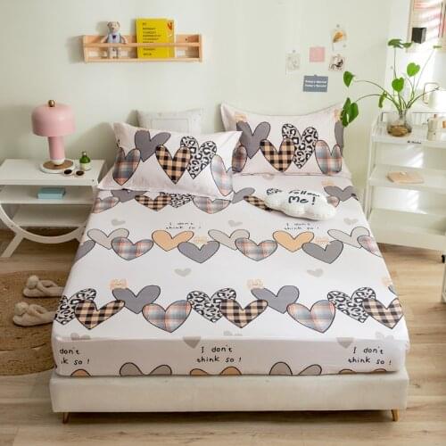 New On Product 1pcs 100%Cotton Printed Solid Fitted Sheet Mattress Cover Four Corners With Elastic Band Bed Sheet(no pillowcases