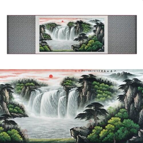 Landscape art painting Mountain and River art painting Sunburst painting Chinese landscape painting19062922