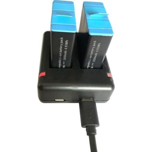 Portable Dual-slot Battery Charger Smart Charging Box for Gopro Hero 9 Action Camera Accessories