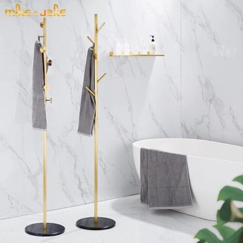 Nordic Light luxury floor type coat hanger antique brass coat hanger bedroom household coat hanger single pole coat hanger