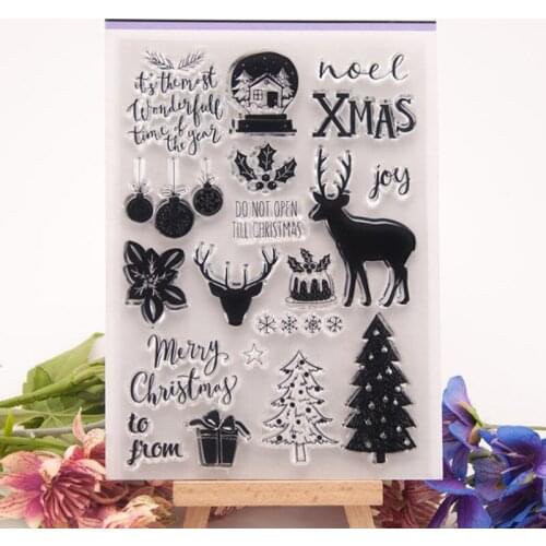 Merry Christmas Transparent Seal Clear Silicone Stamp Cutting DIY Scrapbook Rubber Coloring Embossing Diary Decoration Reusable