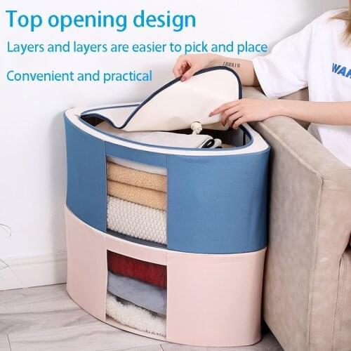 Sector Storage Steel Frame Box Multifunction Foldable Transparent Visible Storage bins Waterproof Moisture-proof Oxford Cloth