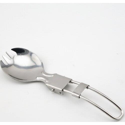 Stainless Steel Foldable Camping Salad Spoon Fork Knives Utensil Picnic Flatware Tableware For Outdoor Hiking Travel Dining