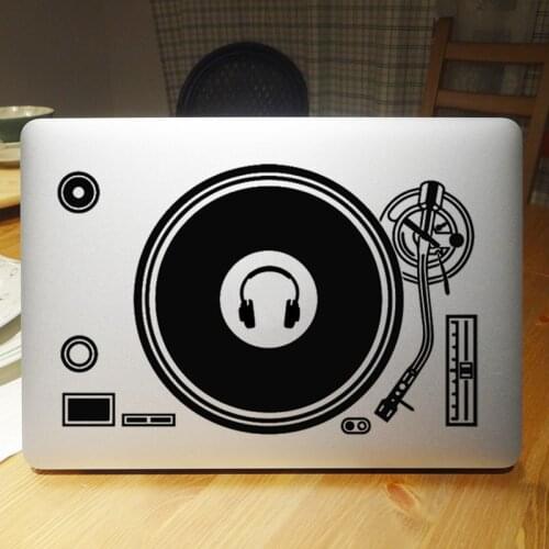 DJ Technics Deck Record Player Laptop Sticker for Apple Macbook Decal Air Pro Retina 11" 12" 13" 15 Computer Mi Notebook Decal