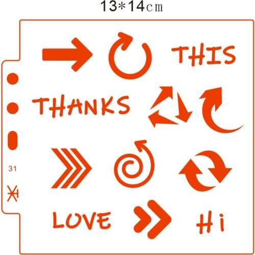 Arrow music plastic mold shield DIY cake scrapbook stencils hollow Embellishments printing lace ruler Valentines Day