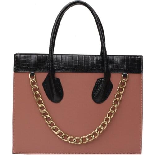 YAOKU Large Capacity Bag Womens 2021 New Hand Bag Fashion Wild Contrast Color Tote Bag Mature Commuter Shoulder Bag