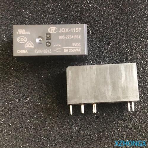 10PCS JQX-115F 005 012 024 2ZS4 551 8A 2CO 5V 12V 24V relay