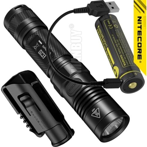 2021 NITECORE EC20 960LMs LED Outdoor Flashlight + 18650 USB Port Rechargeable Battery +NTH10 Holder Camping Torch Free Shipping