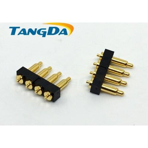 4PIN 4P plug-in probe connector pogopin spring thimble battery charging needle signal 2*8 mm spacing:2.54 2.5A 100gf 3u"GOLD A