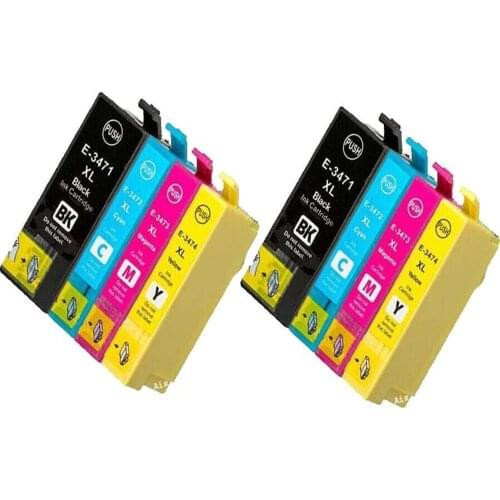 E3471-4-8PK Compatible Ink Cartridges For Epson 34XL WF-3720 WF-3720DWF WF-3725DWF