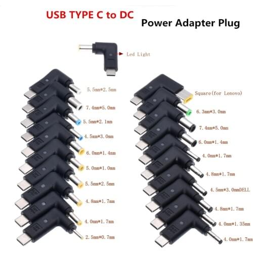 USB C Type To Laptop Power Adapter Connector Dc Plug Converter USB C Cable For Asus Lenovo Acer DELL HP Sony Notebook