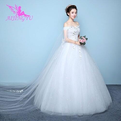 AIJINGYU 2021 sexy Customized new hot selling cheap ball gown lace up back formal bride dresses wedding dress WK207