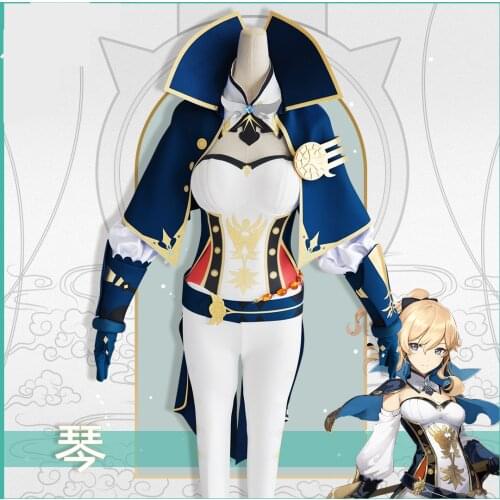 Anime Genshin Impact JEAN Qin Game Suit Battle Gorgeous Uniform Cosplay Costume Party Halloween Women Free Shipping 2021 New