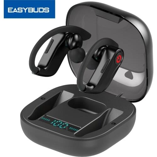 EASYBUDS TWS Q62 Wireless Earhook Earbuds Headphones Waterproof Sport Earphones 50H Play Time With LED Display Charging Box