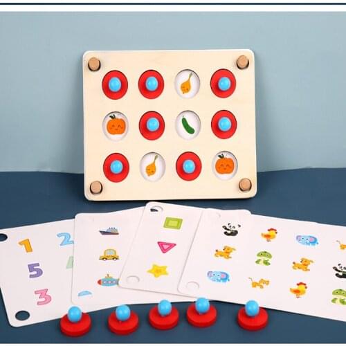 Puzzle Wooden Memory Game Chess Montessori Toys Right Brain Memory Concentration Training Baby Wooden Toys Brain Burning Toys