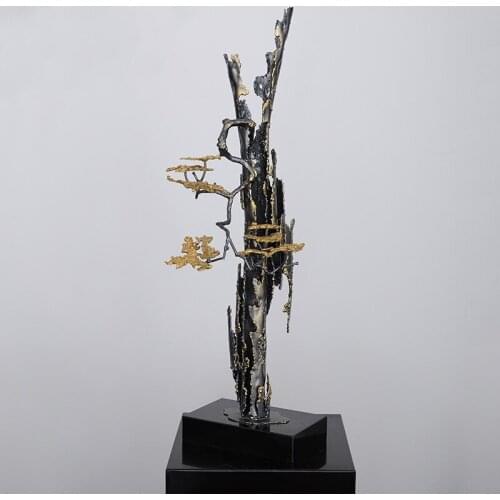 Hotel office clubhouse lobby lucky sculpture artwork metal ornaments tree ornaments crafts