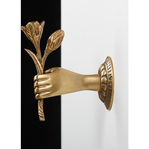 Rabbit Brass Hook Hallway Living Room Bedroom Creative Animal Wall-Mounting Decoration Decorative Retro Coat Hook
