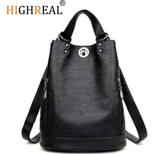 Fashion Women Backpack Female Wheepskin Leather Womens Backpacks Bagpack Bags Travel Bag back pack Multi-purpose Shoulder bag