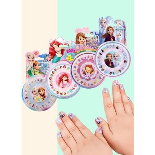 Cartoon Disney Frozen 2 Elsa Anna Princess Nail Stickers The Little Mermaid Sofia Princess Girls Makeup Toys Pretend Play Toys