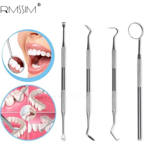 Dental Hygiene Tool Kit Dentist Tartar Scraper Scaler Dental device Calculus Plaque Remover Teeth Cleaning Oral Care Tool 4,5pcs
